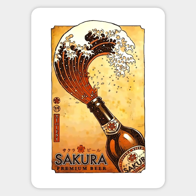 Great wave of beer Sticker by WordFandom